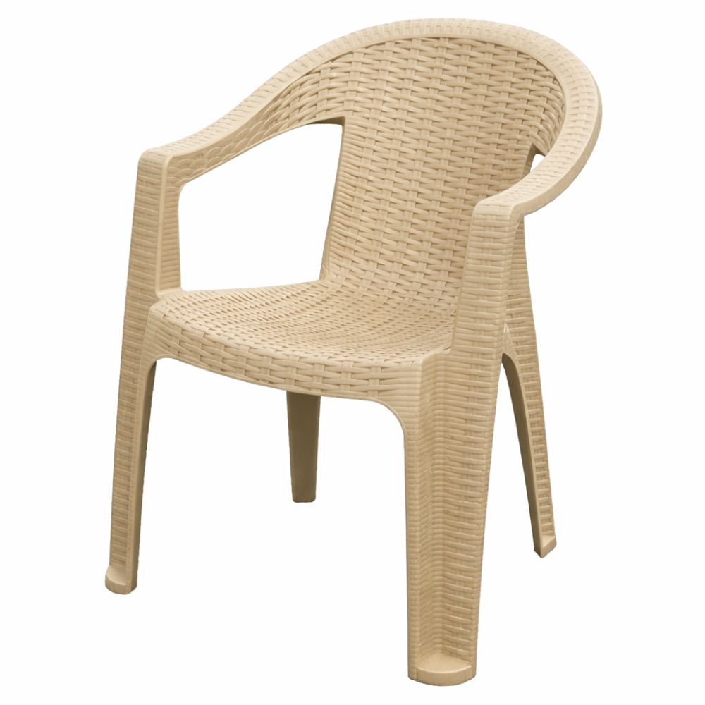 Scaun din plastic KOKO RATAN, Bej