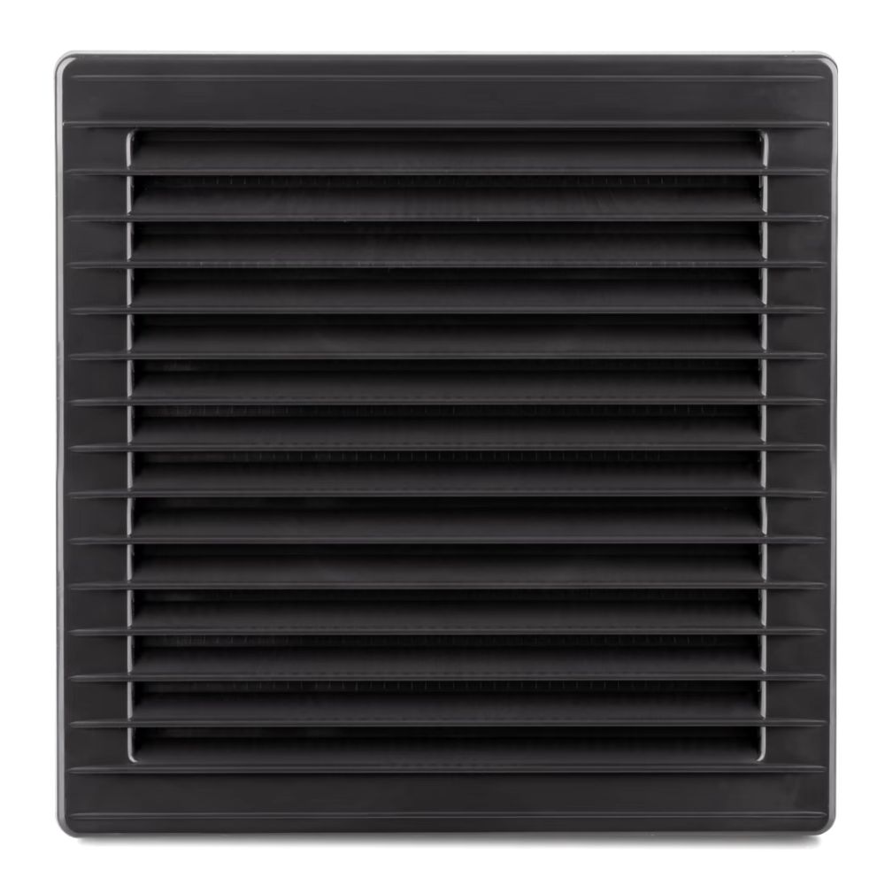 Grilă ventilație pătrată din ABS, cu plasă 170x170 Ø150 antracit
