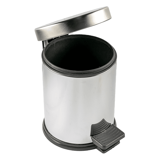 Coș de gunoi, 5 L, din INOX cu pedală și închidere lentă