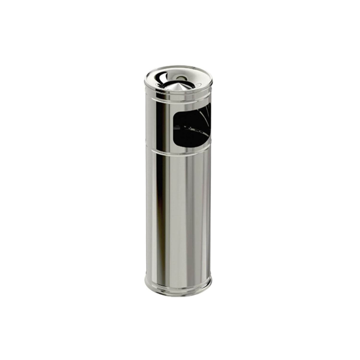 Coș de gunoi + scrumieră din INOX - 190 x 600 mm