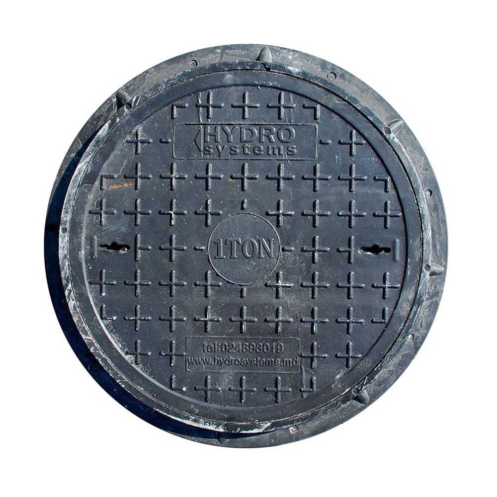 Capac canalizare plastic, DN700, 2t - GRI