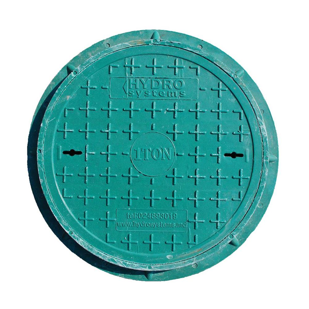 Capac canalizare plastic, DN600, 2t - VERDE