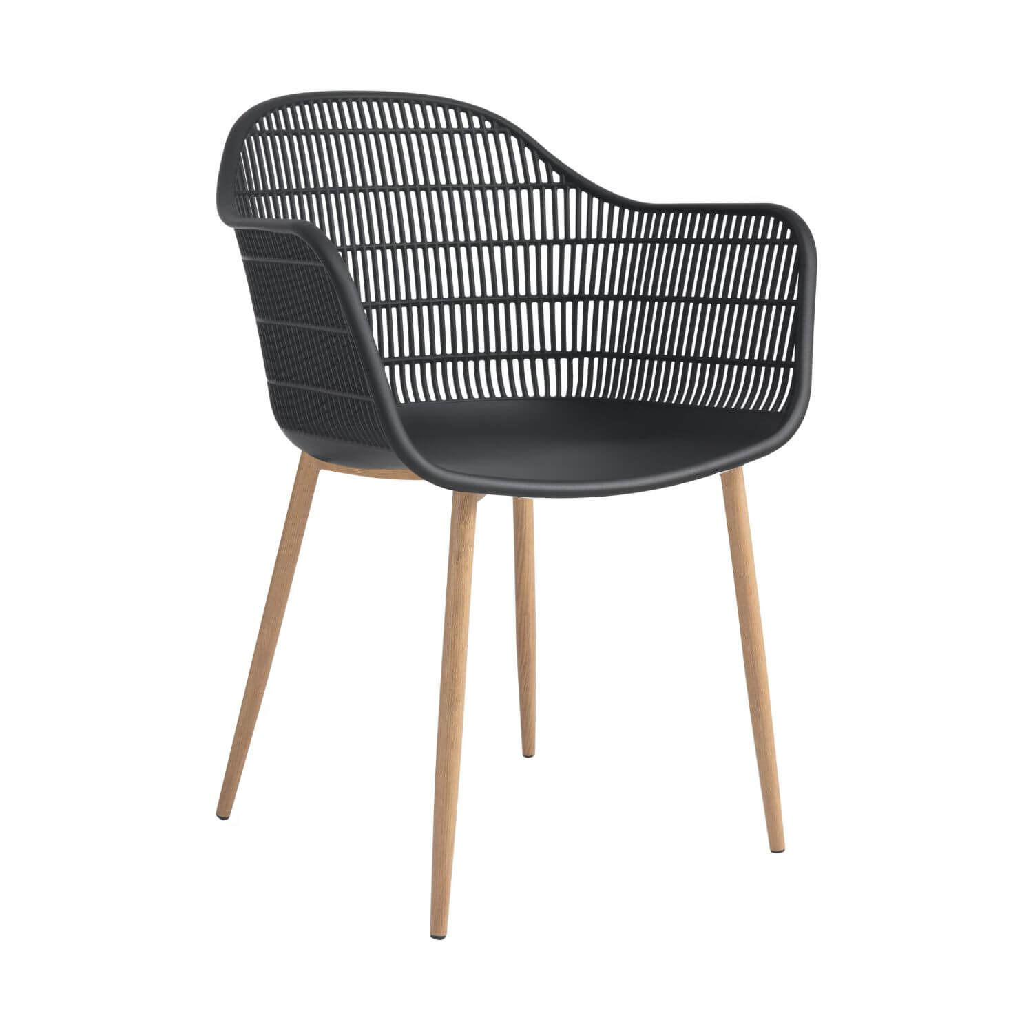 Scaun Lifestyle, plastic / metal, Negru/Lemn